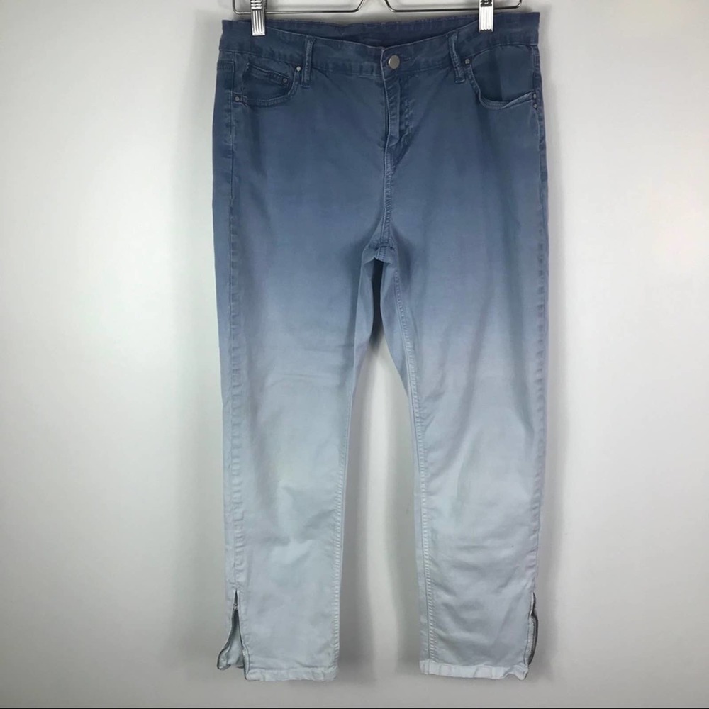 Soft Surroundings ombré crop pants ankle zip